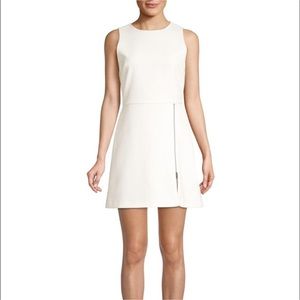 alice + olivia Julie Zip Detail A-Line Mini Dress